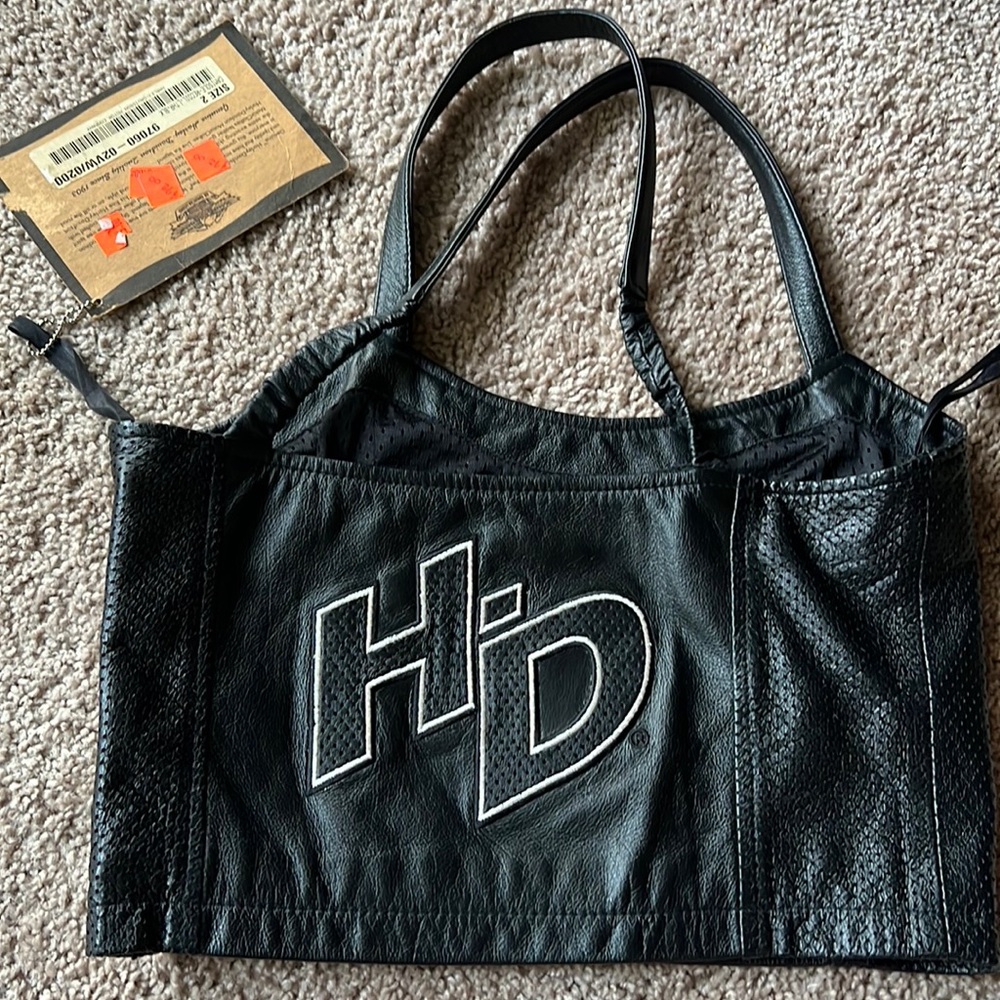 Sexy leather Harley Davidson halter top
